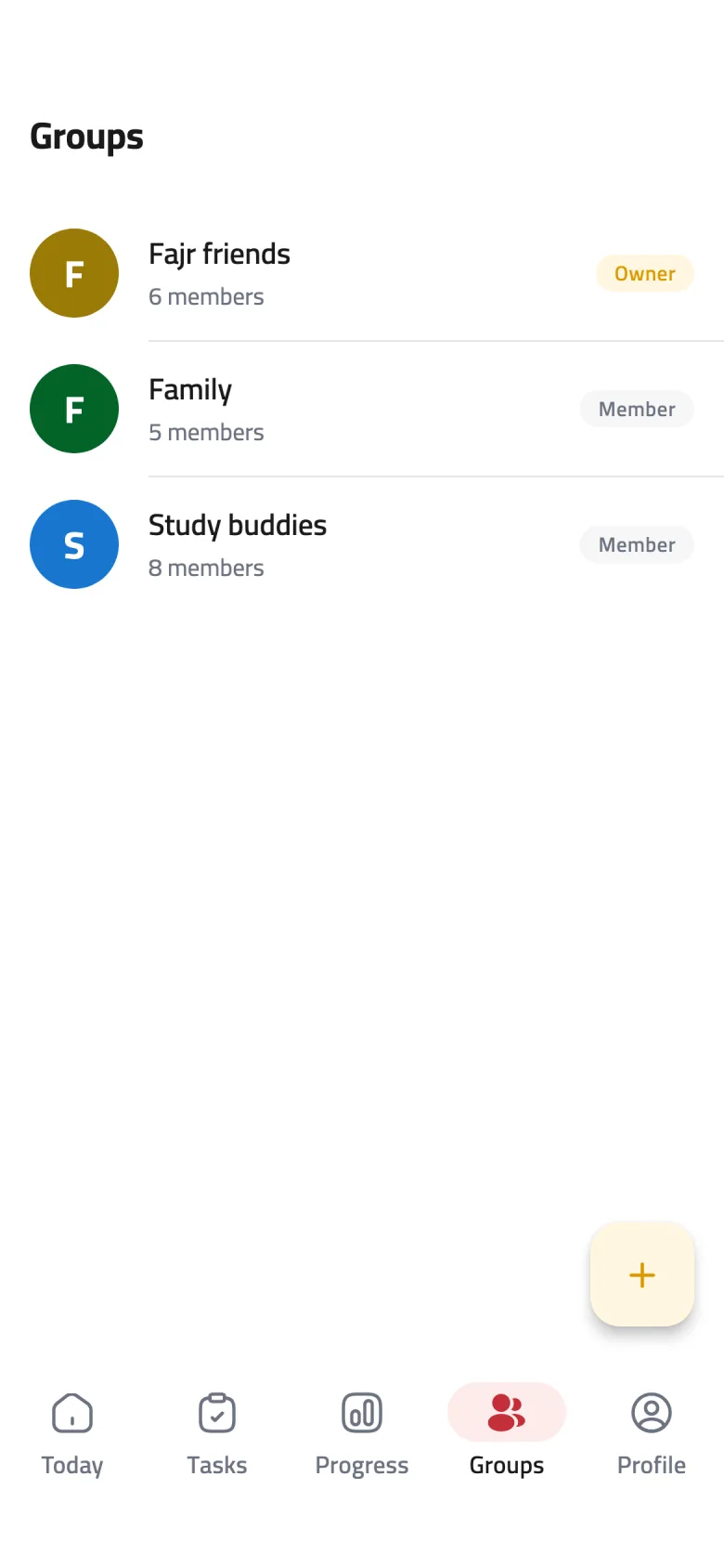 Open the Groups tab