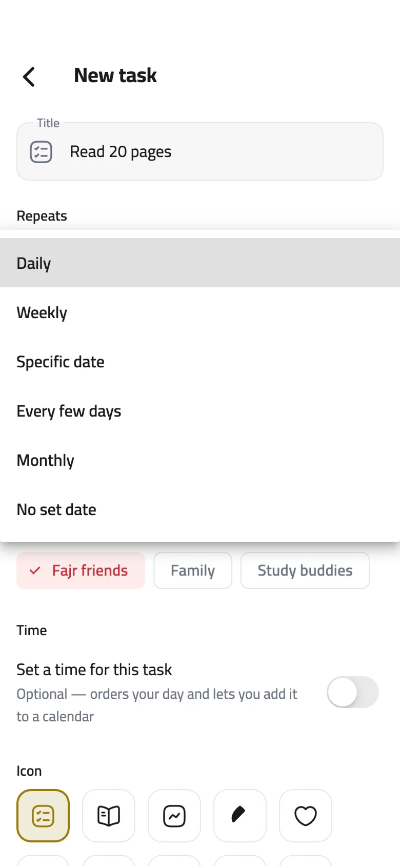 Choose how often